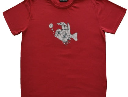 Mens Cranberry Fish Fingers Tee - Last One! Size Small
