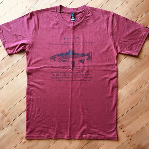Brown Trout Fishing T-Shirt Brick